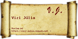 Vizi Júlia névjegykártya